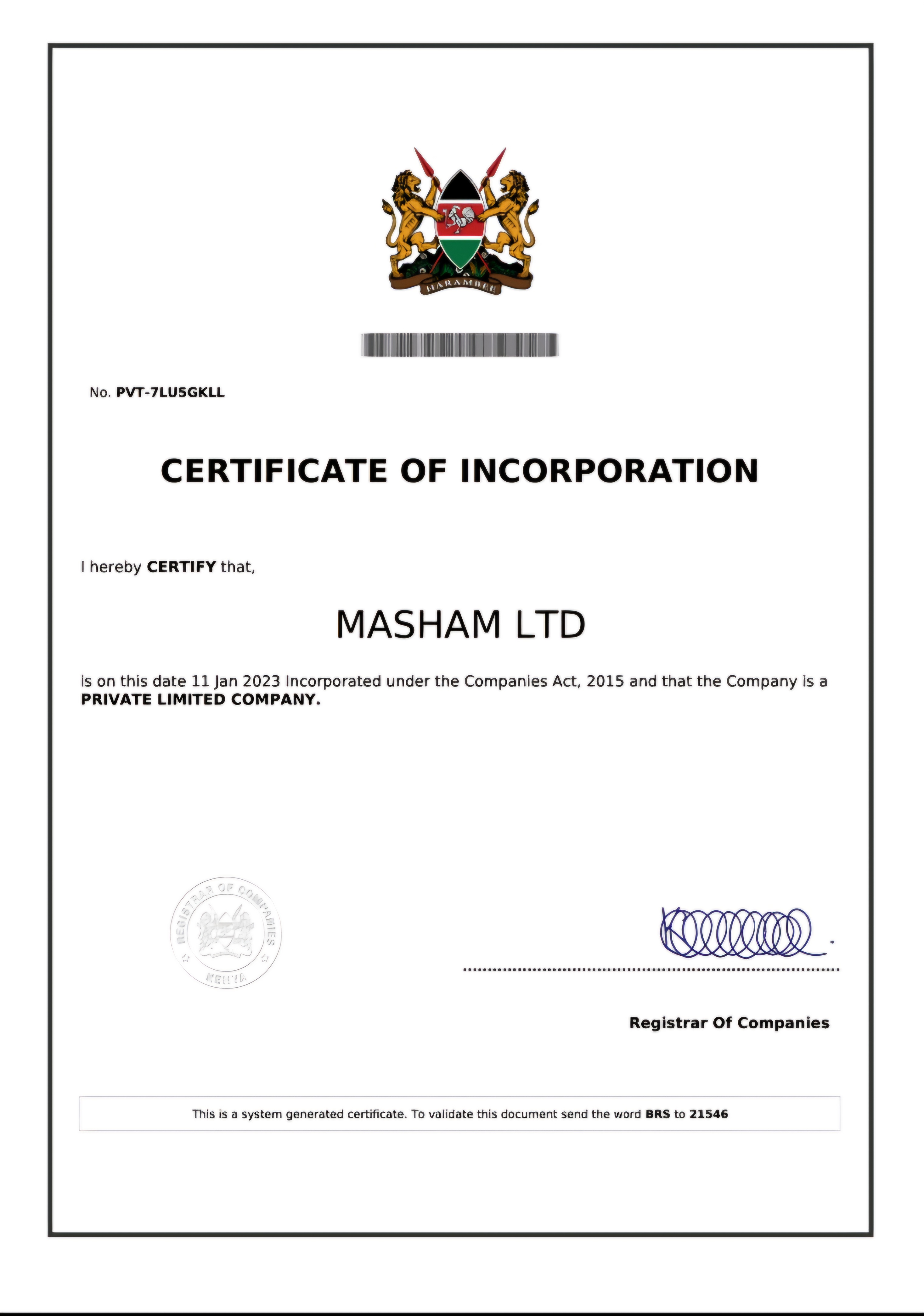 Certificate 1