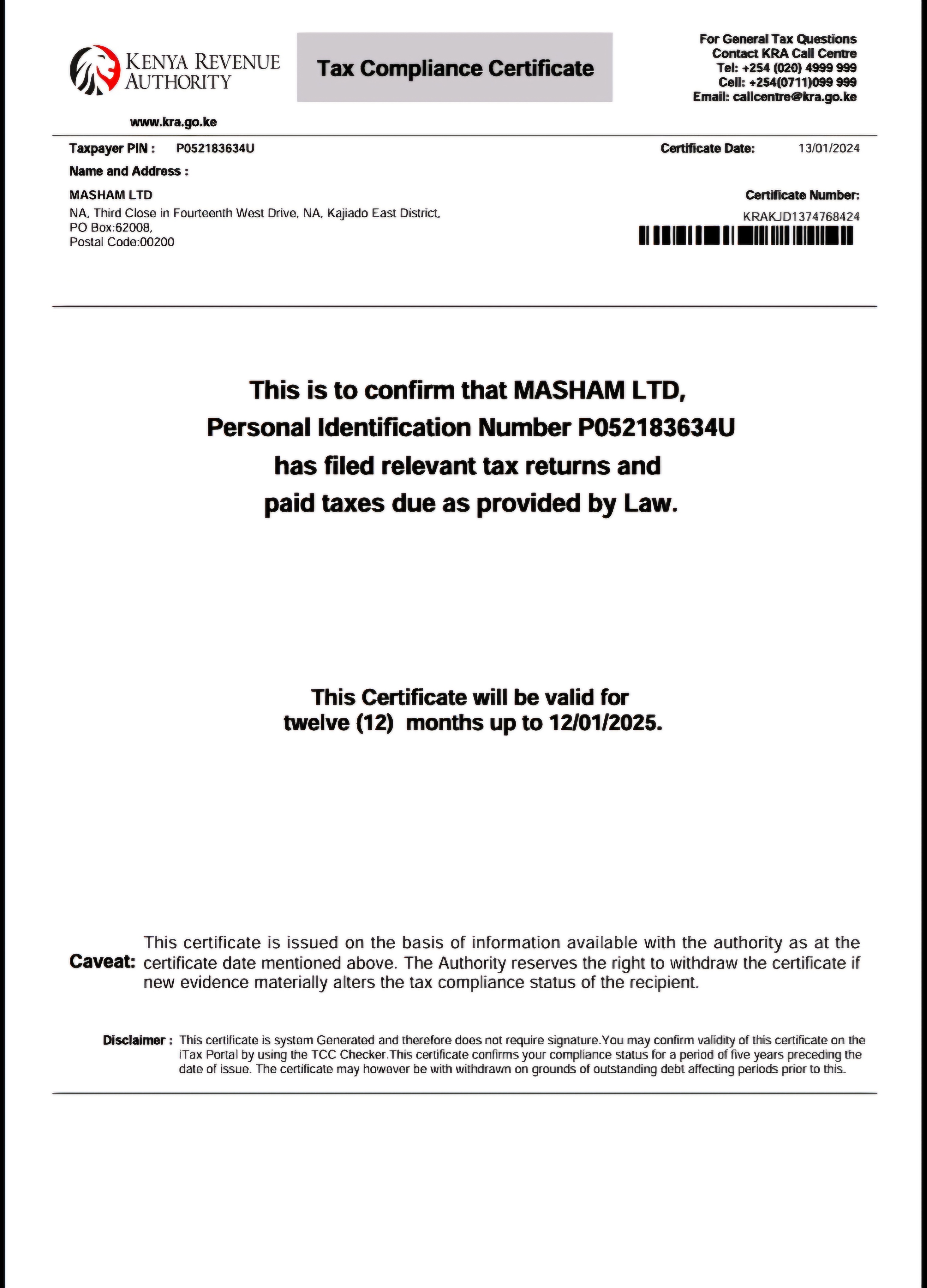 Certificate 3